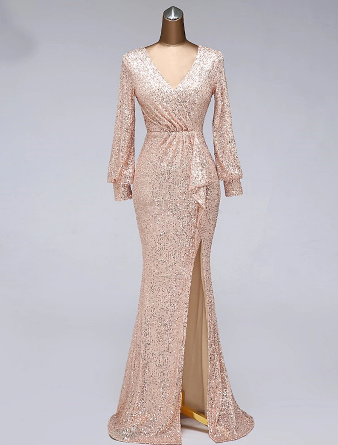 Wholesale A-Line Elegant Sparkle & Shine Formal Evening Dress High Neck Sleeveless Floor Length Tulle with Sash / RibbonMermaid / Trumpet Evening Gown Elegant Dress Wedding Guest Formal Evening Floor Length Long Sleeve V Neck Tulle with Sequin